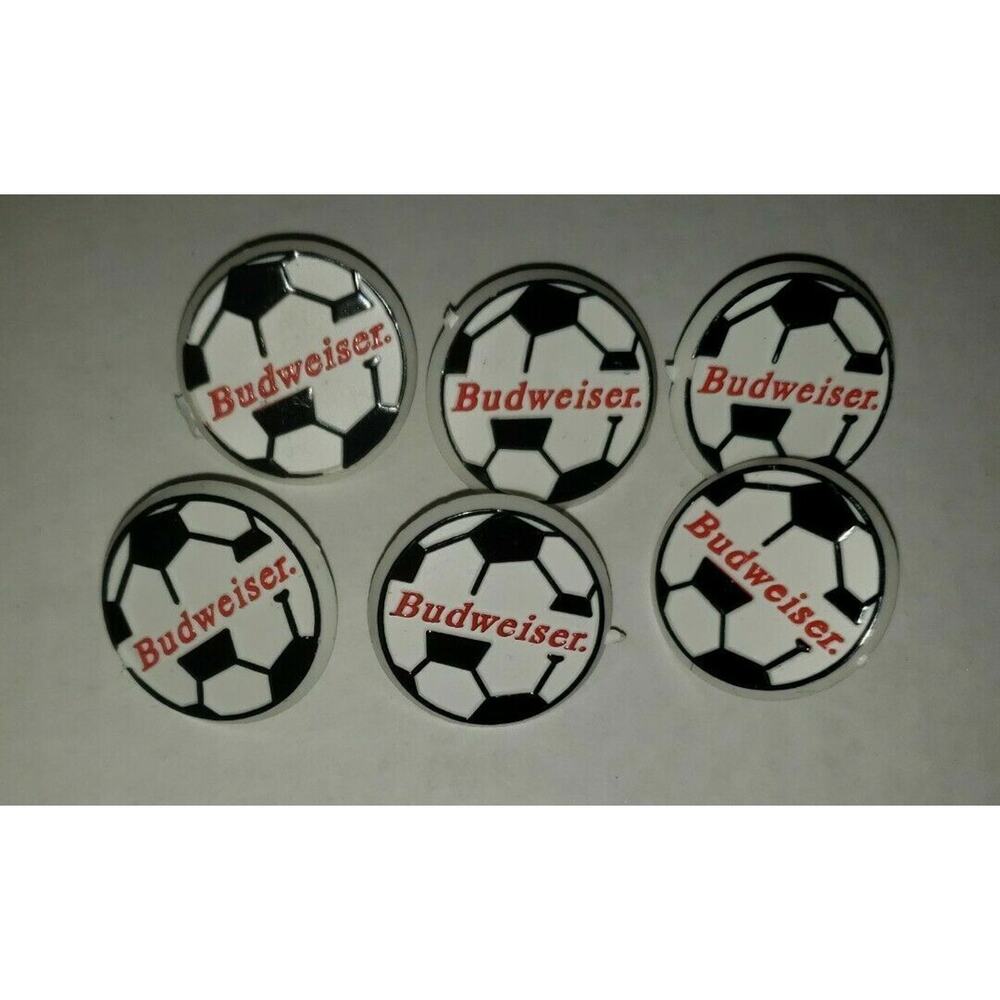 Vintage Budweiser Soccer‎ Lapel Pins Lot of 6 New